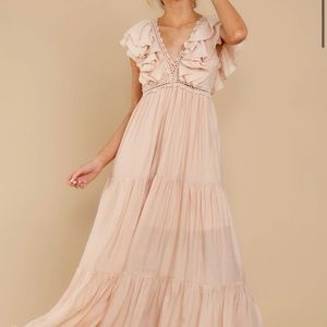 Blush ruffle maxi dress with tags